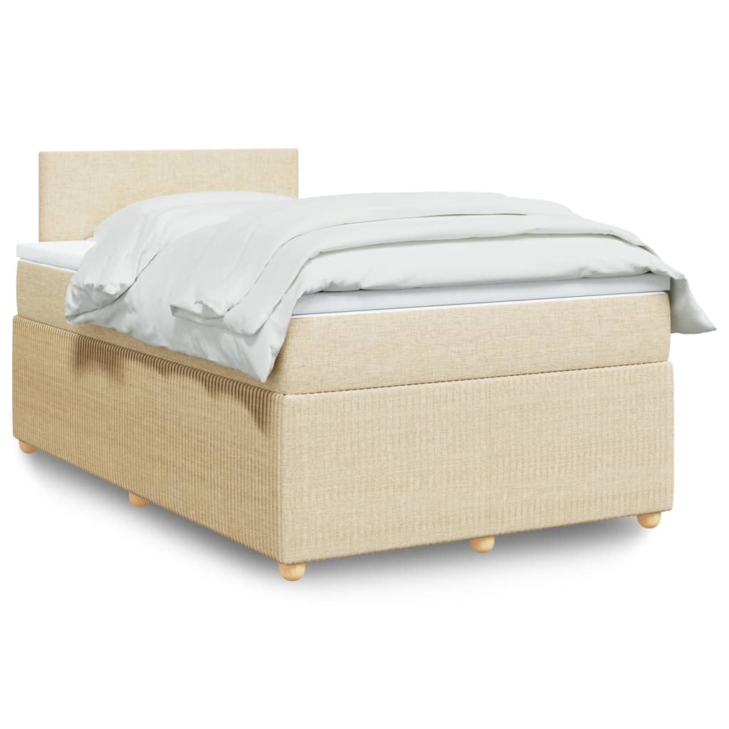 Boxspring met matras stof crèmekleurig 120x200 cm is nu te koop bij PeponiXL, paradijselijk wonen!
