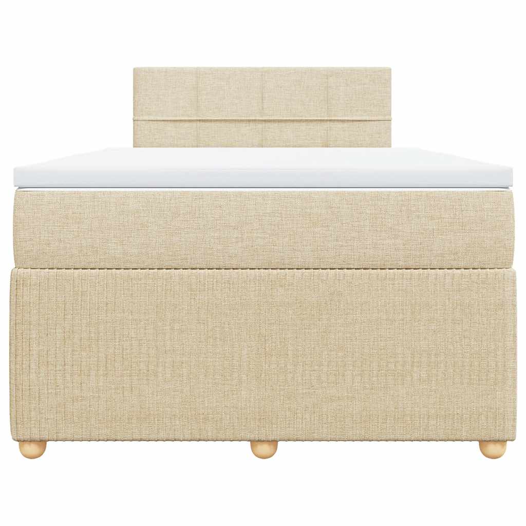 Boxspring met matras stof crèmekleurig 120x200 cm is nu te koop bij PeponiXL, paradijselijk wonen!
