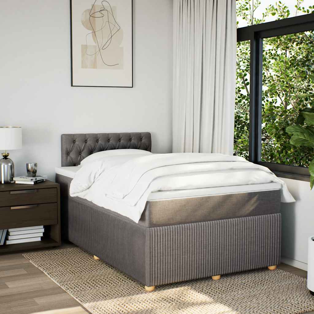Boxspring met matras stof taupe 120x200 cm is nu te koop bij PeponiXL, paradijselijk wonen!