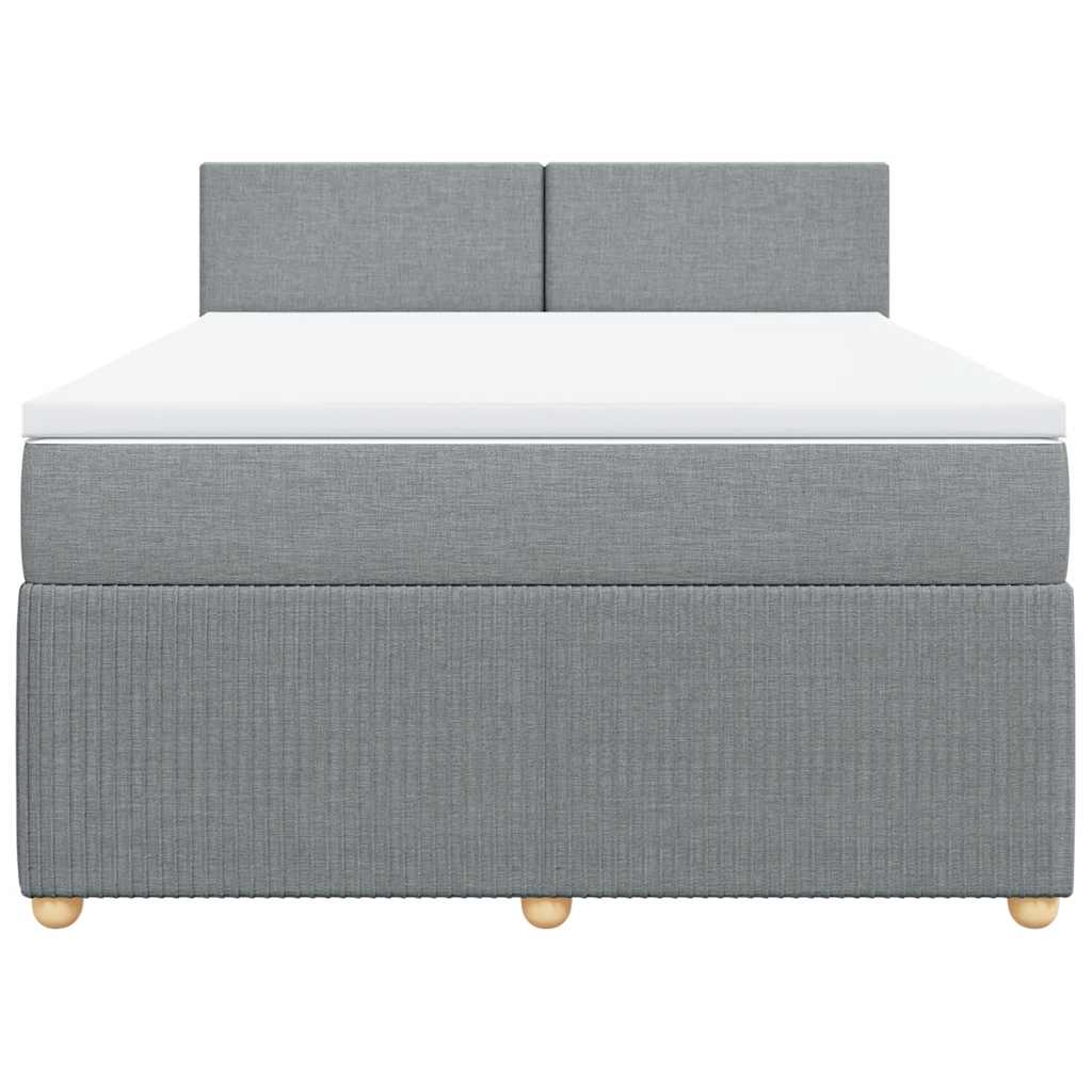 Boxspring met matras stof lichtgrijs 140x190 cm is nu te koop bij PeponiXL, paradijselijk wonen!