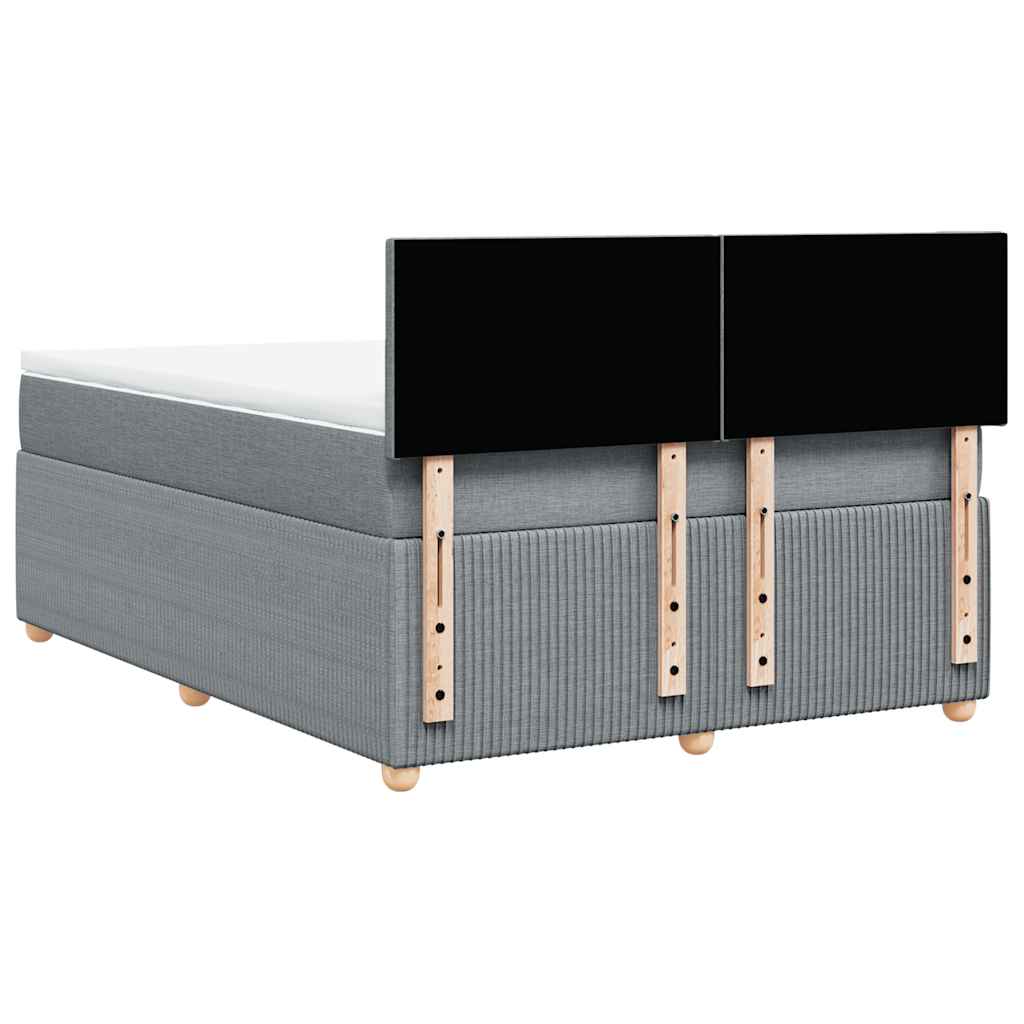 Boxspring met matras stof lichtgrijs 140x190 cm is nu te koop bij PeponiXL, paradijselijk wonen!