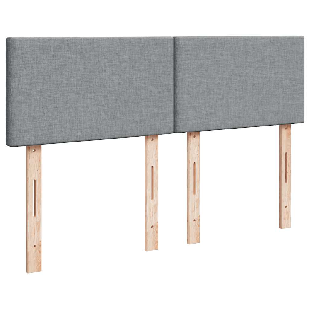 Boxspring met matras stof lichtgrijs 140x190 cm is nu te koop bij PeponiXL, paradijselijk wonen!