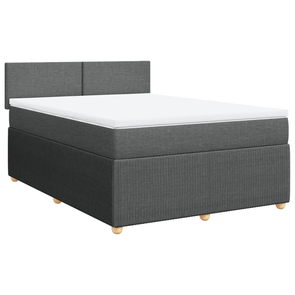 Boxspring met matras stof donkergrijs 140x190 cm is nu te koop bij PeponiXL, paradijselijk wonen!
