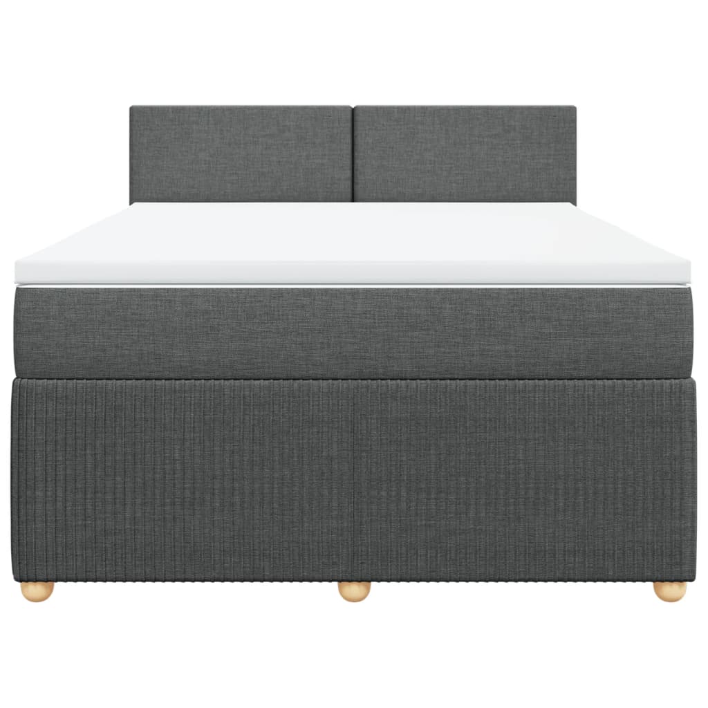 Boxspring met matras stof donkergrijs 140x190 cm is nu te koop bij PeponiXL, paradijselijk wonen!