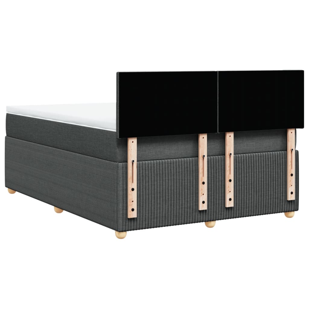 Boxspring met matras stof donkergrijs 140x190 cm is nu te koop bij PeponiXL, paradijselijk wonen!