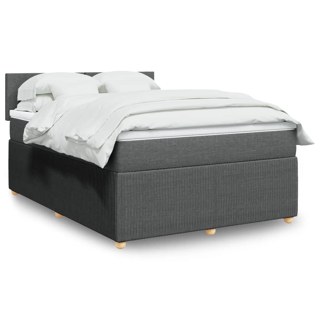 Boxspring met matras stof donkergrijs 140x190 cm is nu te koop bij PeponiXL, paradijselijk wonen!