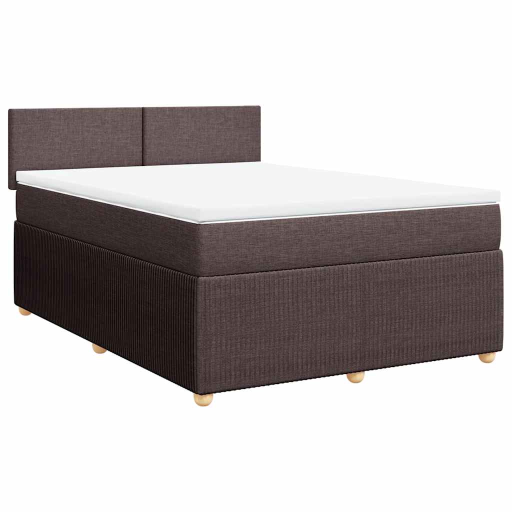 Boxspring met matras stof donkerbruin 140x190 cm is nu te koop bij PeponiXL, paradijselijk wonen!