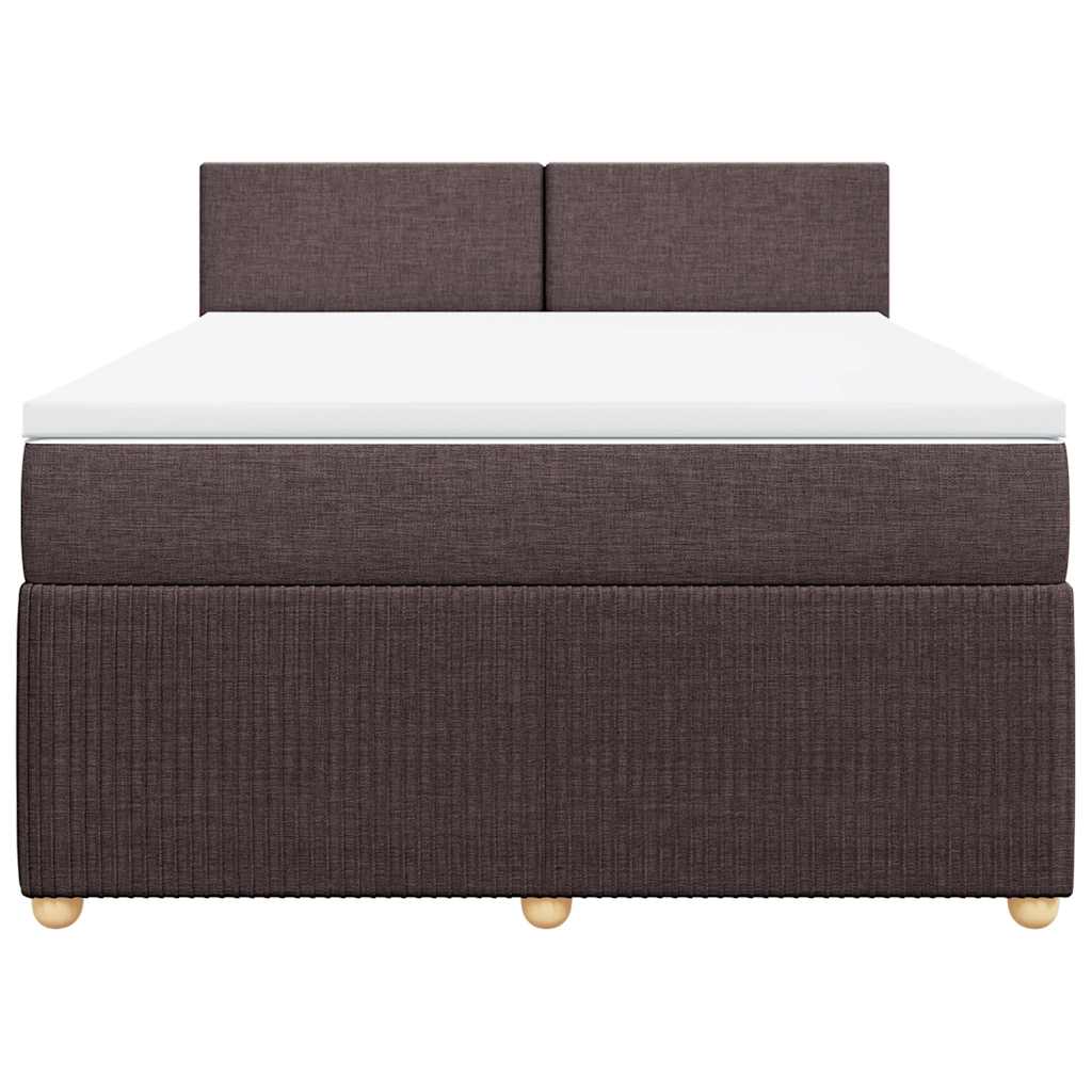 Boxspring met matras stof donkerbruin 140x190 cm is nu te koop bij PeponiXL, paradijselijk wonen!