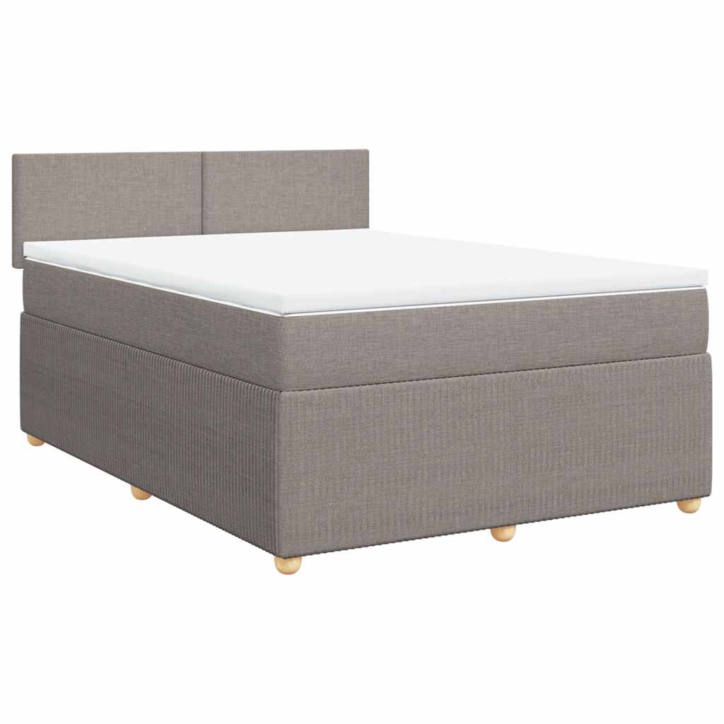 Boxspring met matras stof taupe 140x190 cm is nu te koop bij PeponiXL, paradijselijk wonen!