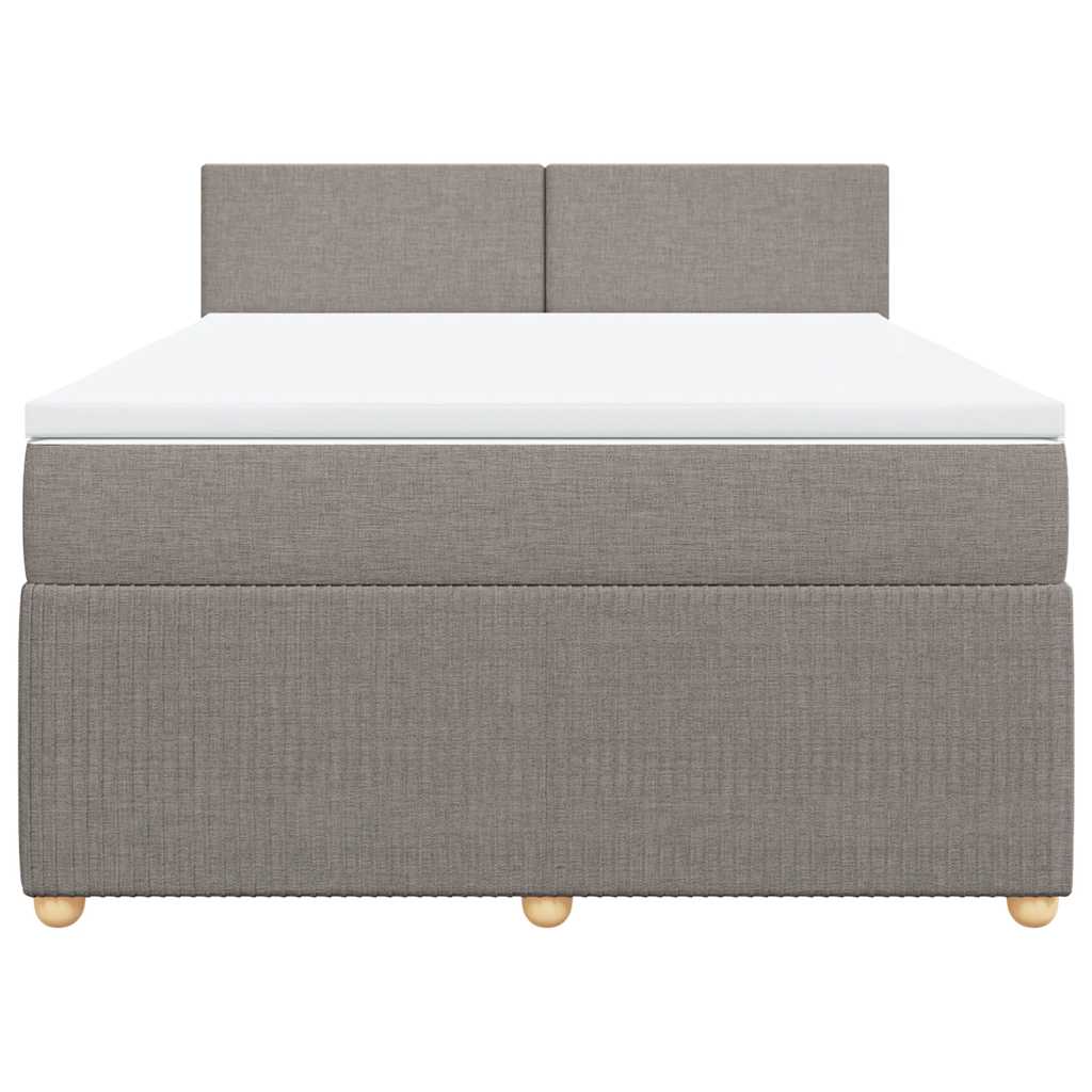 Boxspring met matras stof taupe 140x190 cm is nu te koop bij PeponiXL, paradijselijk wonen!