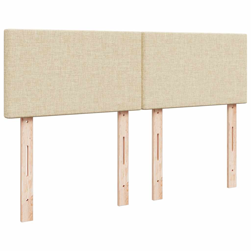 Boxspring met matras stof crèmekleurig 140x190 cm is nu te koop bij PeponiXL, paradijselijk wonen!