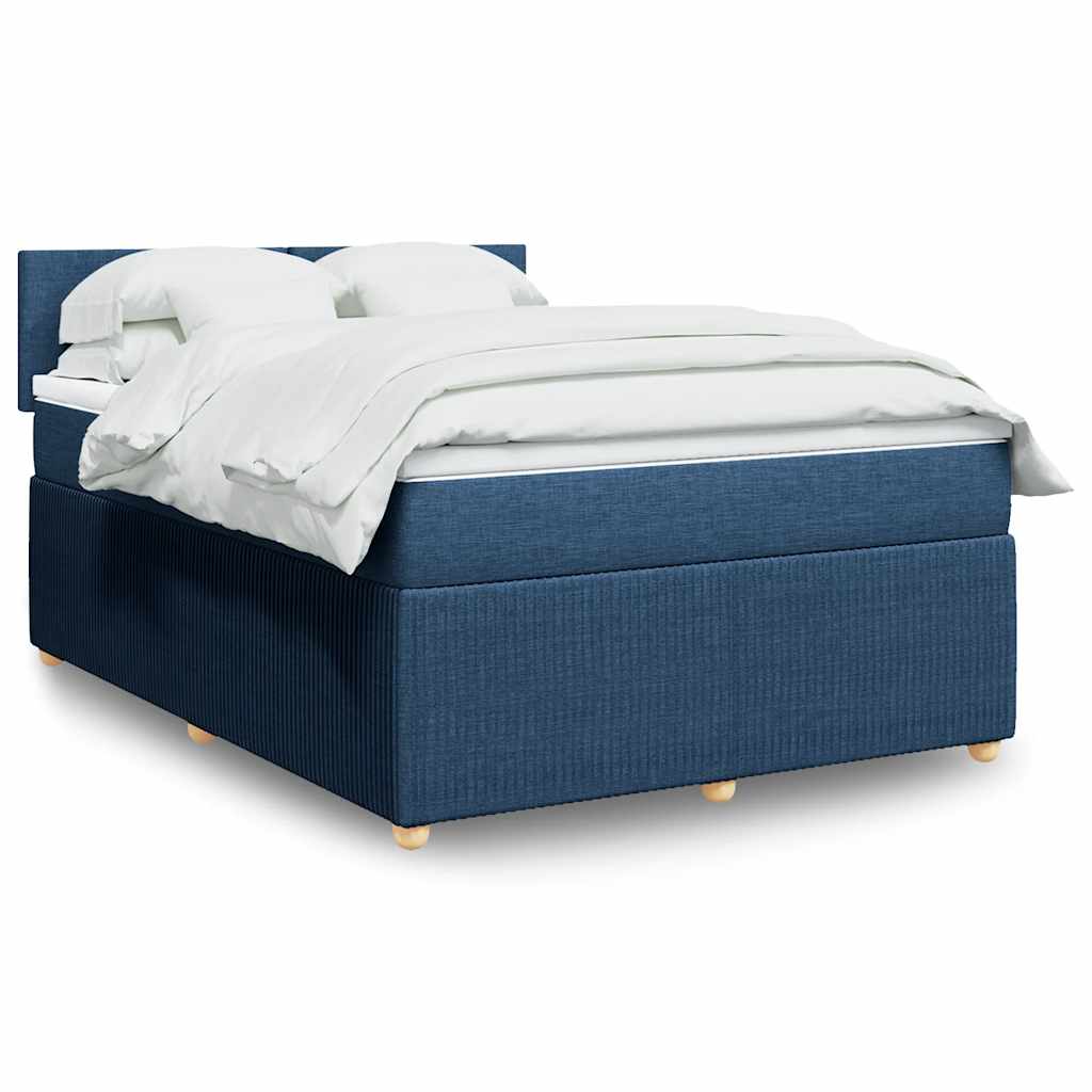 Boxspring met matras stof blauw 140x190 cm is nu te koop bij PeponiXL, paradijselijk wonen!