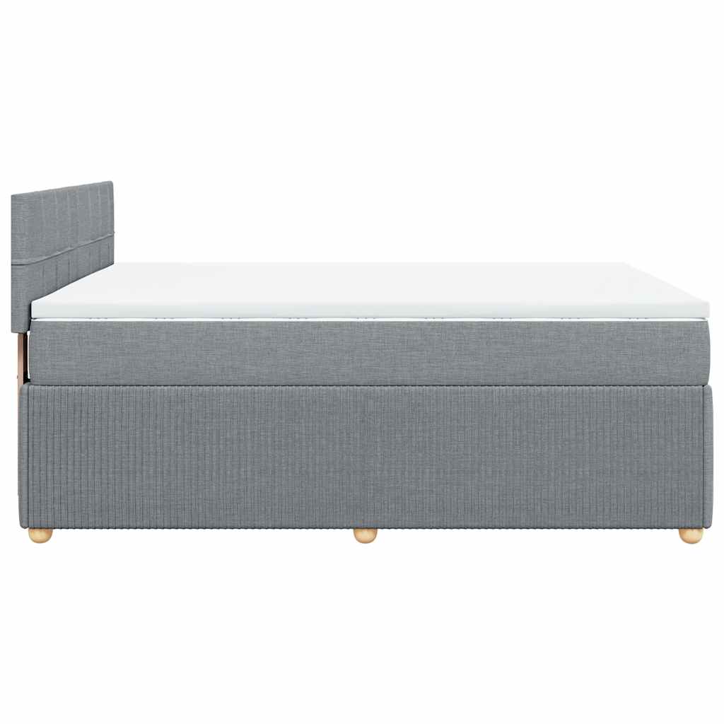 Boxspring met matras stof lichtgrijs 140x190 cm is nu te koop bij PeponiXL, paradijselijk wonen!