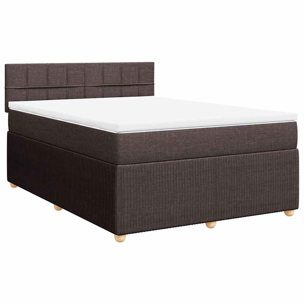Boxspring met matras stof donkerbruin 140x190 cm is nu te koop bij PeponiXL, paradijselijk wonen!