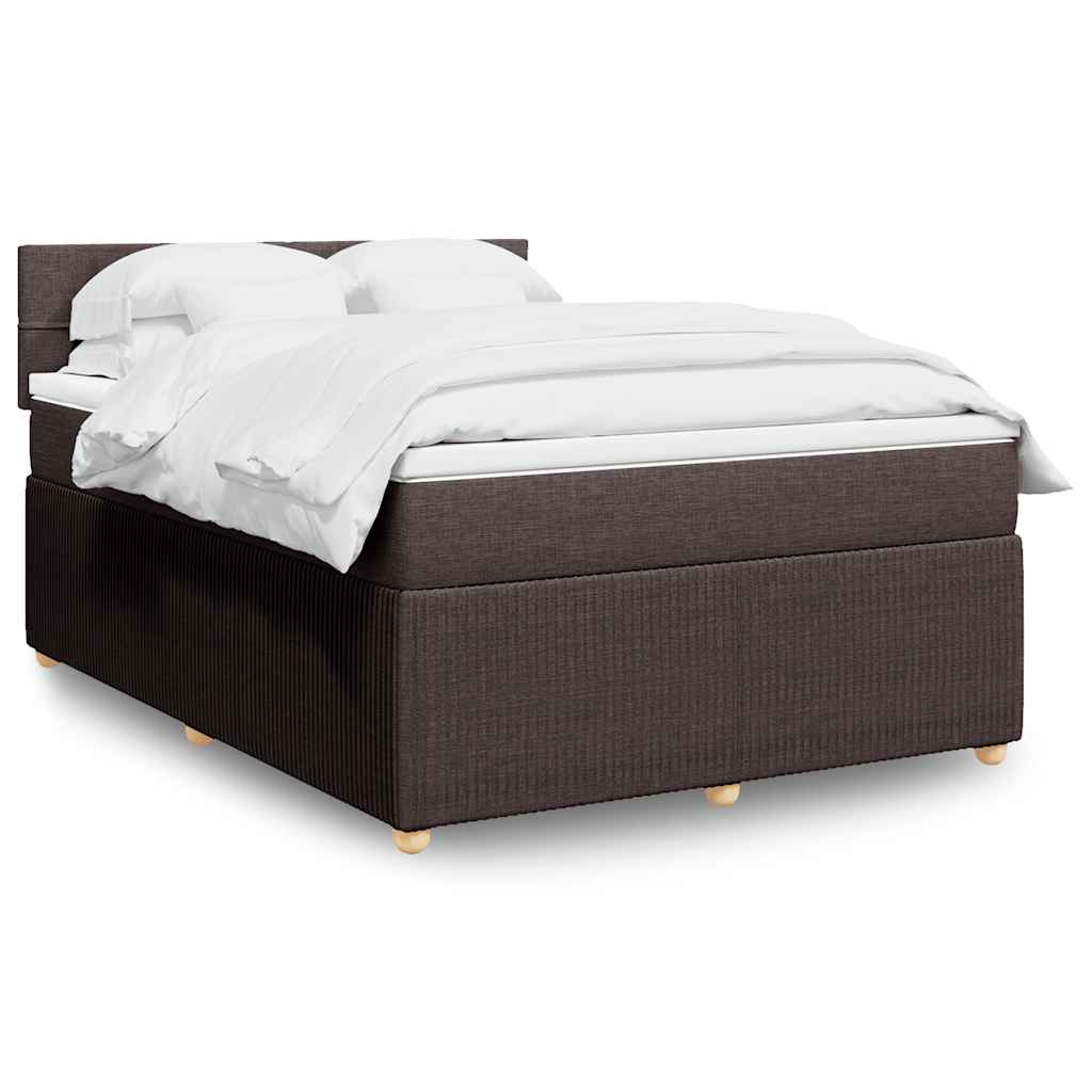 Boxspring met matras stof donkerbruin 140x190 cm is nu te koop bij PeponiXL, paradijselijk wonen!