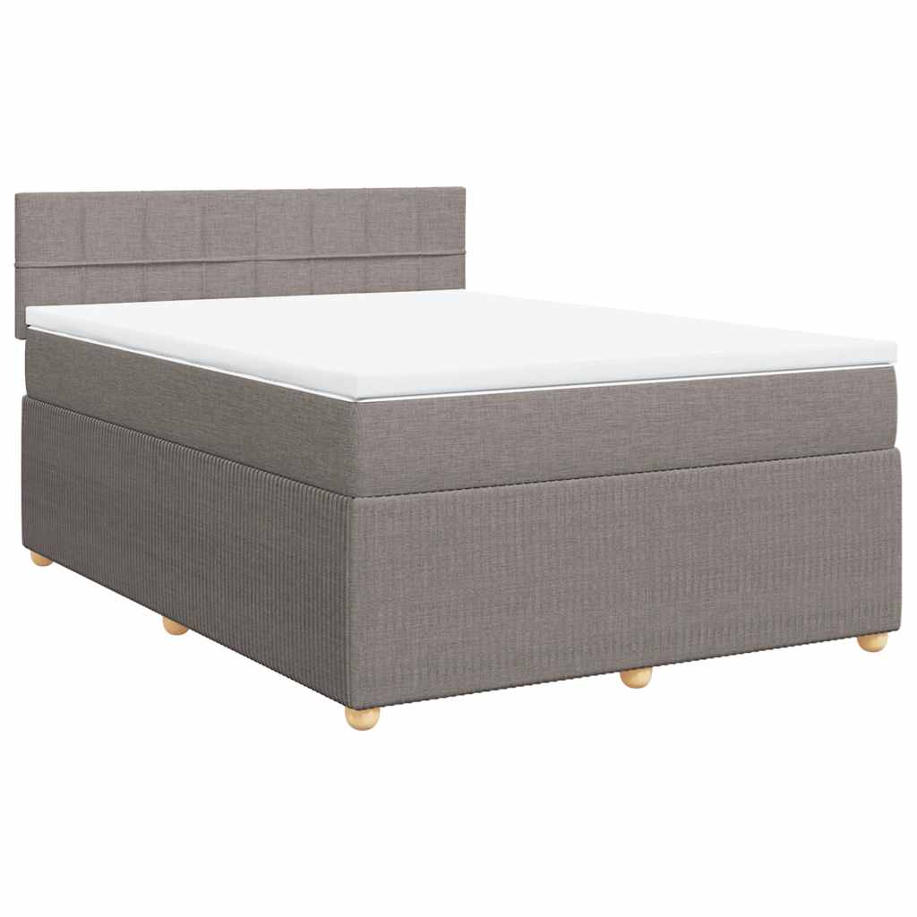 Boxspring met matras stof taupe 140x190 cm is nu te koop bij PeponiXL, paradijselijk wonen!