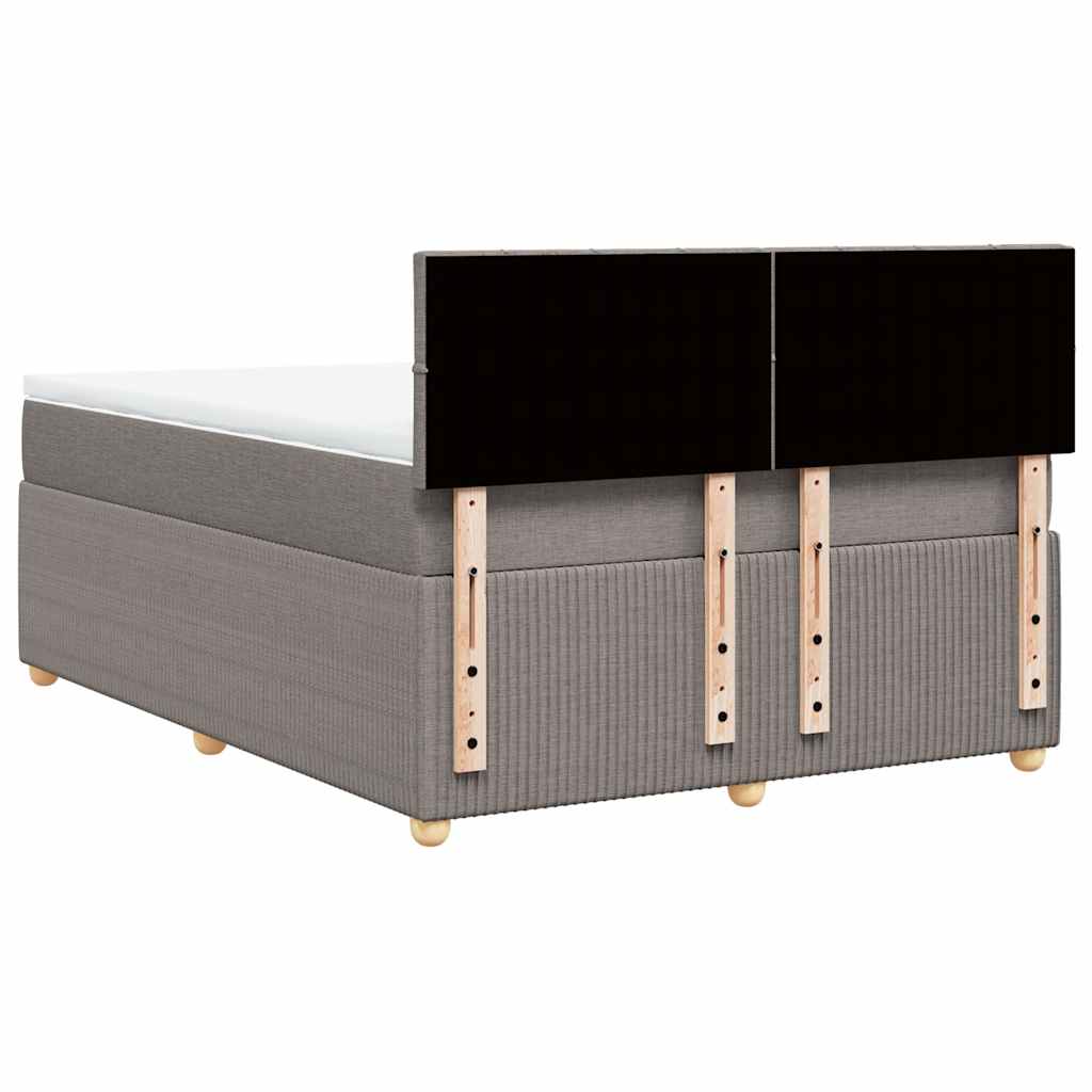 Boxspring met matras stof taupe 140x190 cm is nu te koop bij PeponiXL, paradijselijk wonen!