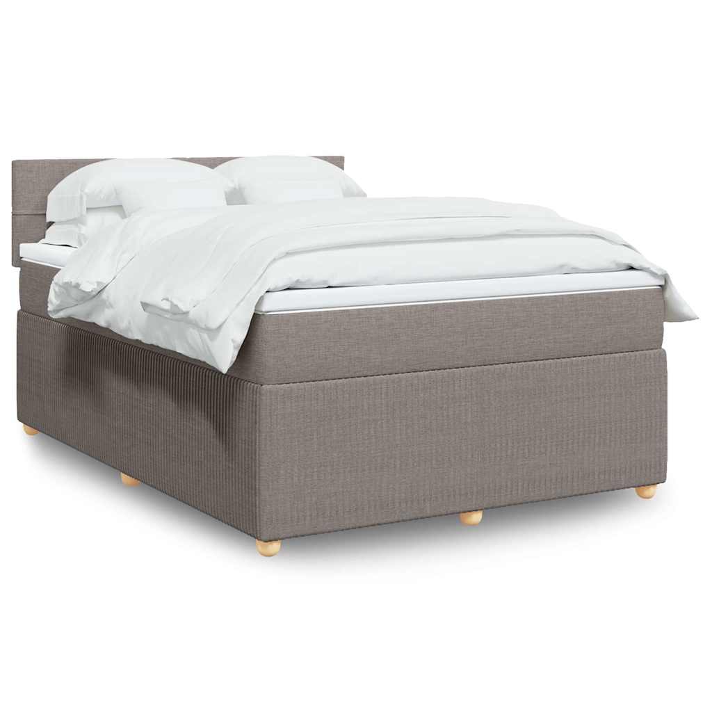 Boxspring met matras stof taupe 140x190 cm is nu te koop bij PeponiXL, paradijselijk wonen!