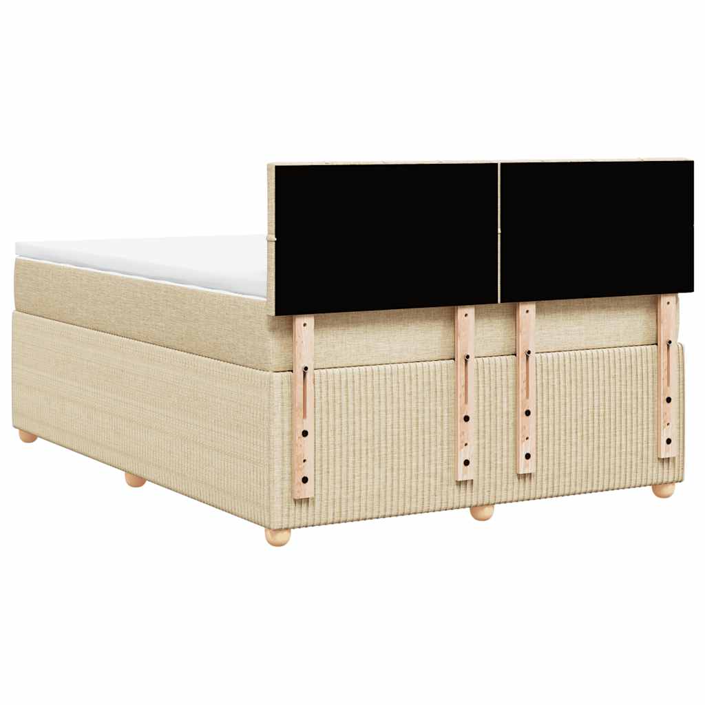 Boxspring met matras stof crèmekleurig 140x190 cm is nu te koop bij PeponiXL, paradijselijk wonen!