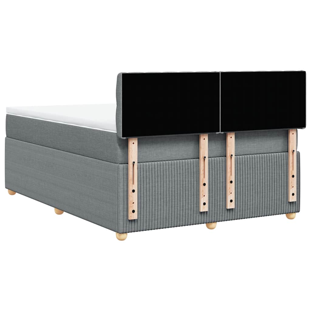 Boxspring met matras stof lichtgrijs 140x190 cm is nu te koop bij PeponiXL, paradijselijk wonen!