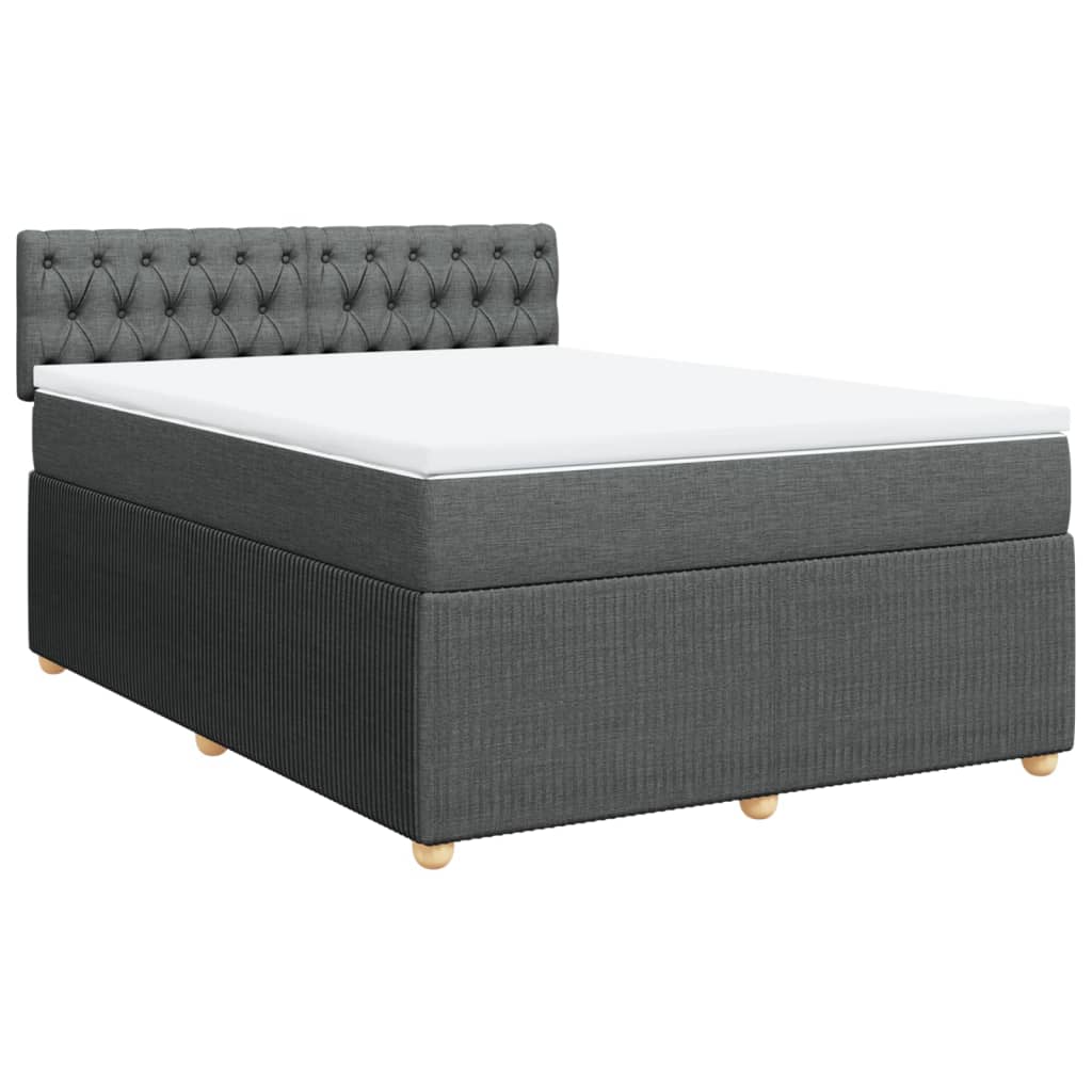 Boxspring met matras stof donkergrijs 140x190 cm is nu te koop bij PeponiXL, paradijselijk wonen!