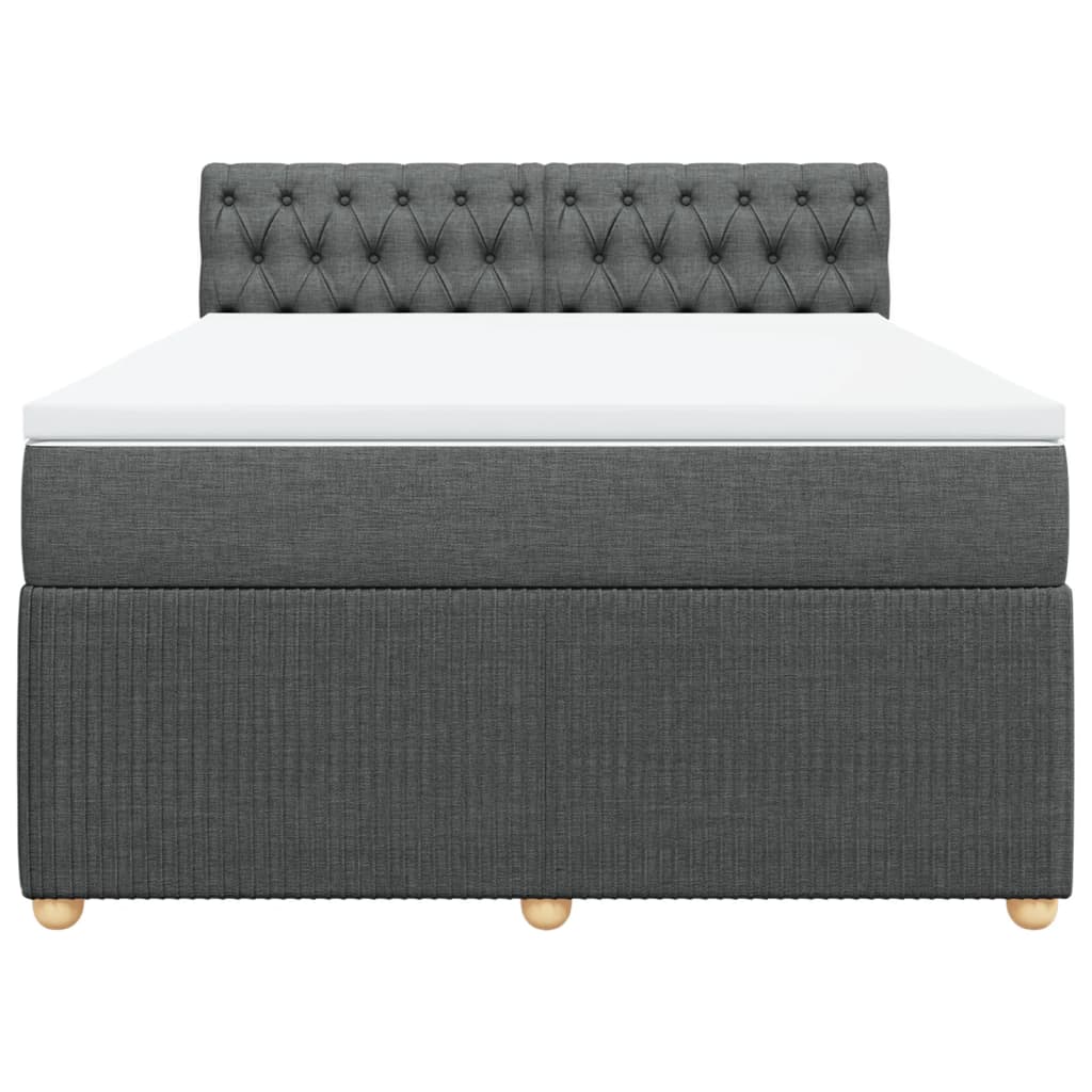 Boxspring met matras stof donkergrijs 140x190 cm is nu te koop bij PeponiXL, paradijselijk wonen!