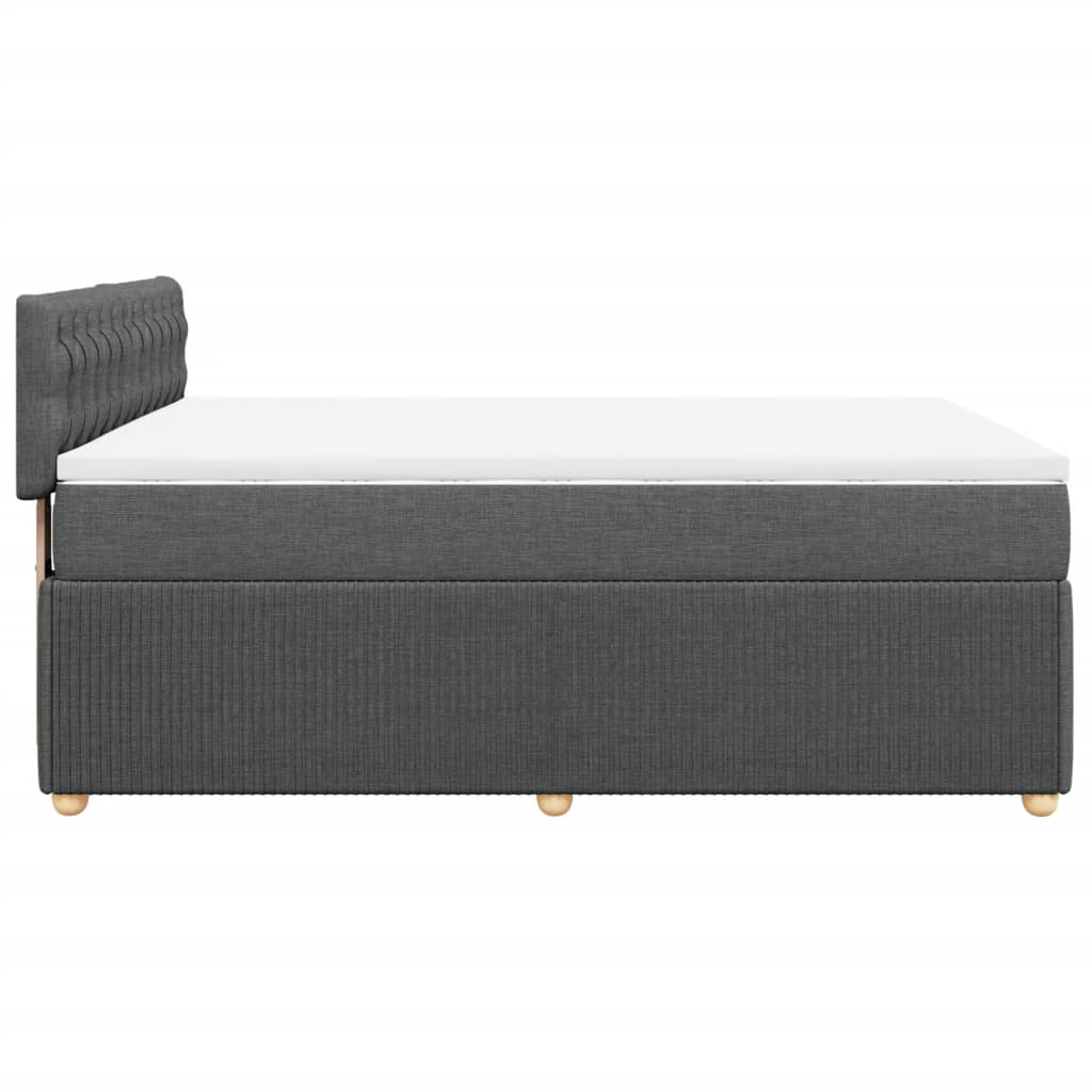 Boxspring met matras stof donkergrijs 140x190 cm is nu te koop bij PeponiXL, paradijselijk wonen!