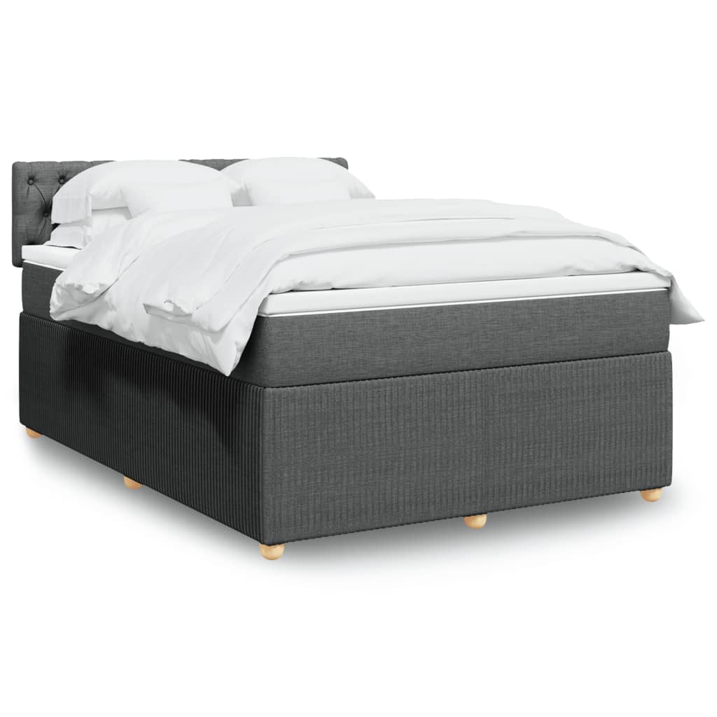 Boxspring met matras stof donkergrijs 140x190 cm is nu te koop bij PeponiXL, paradijselijk wonen!