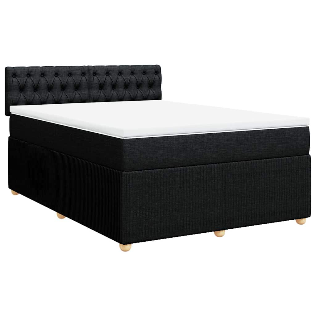 Boxspring met matras stof zwart 140x190 cm is nu te koop bij PeponiXL, paradijselijk wonen!