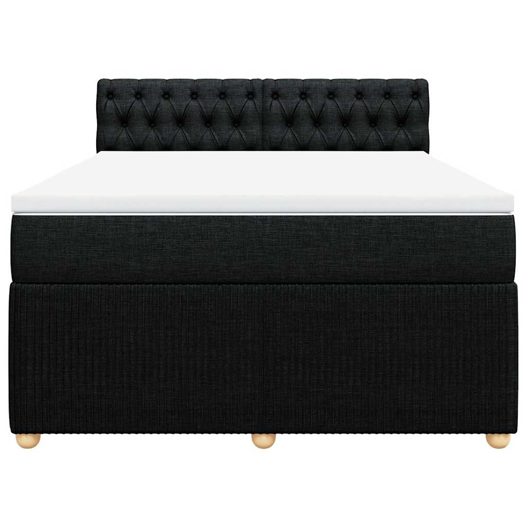 Boxspring met matras stof zwart 140x190 cm is nu te koop bij PeponiXL, paradijselijk wonen!