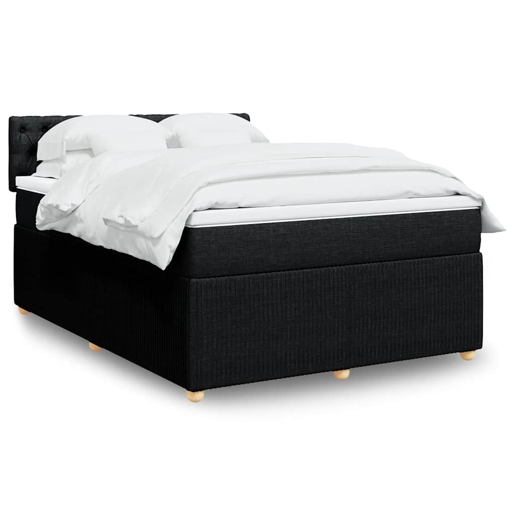 Boxspring met matras stof zwart 140x190 cm is nu te koop bij PeponiXL, paradijselijk wonen!