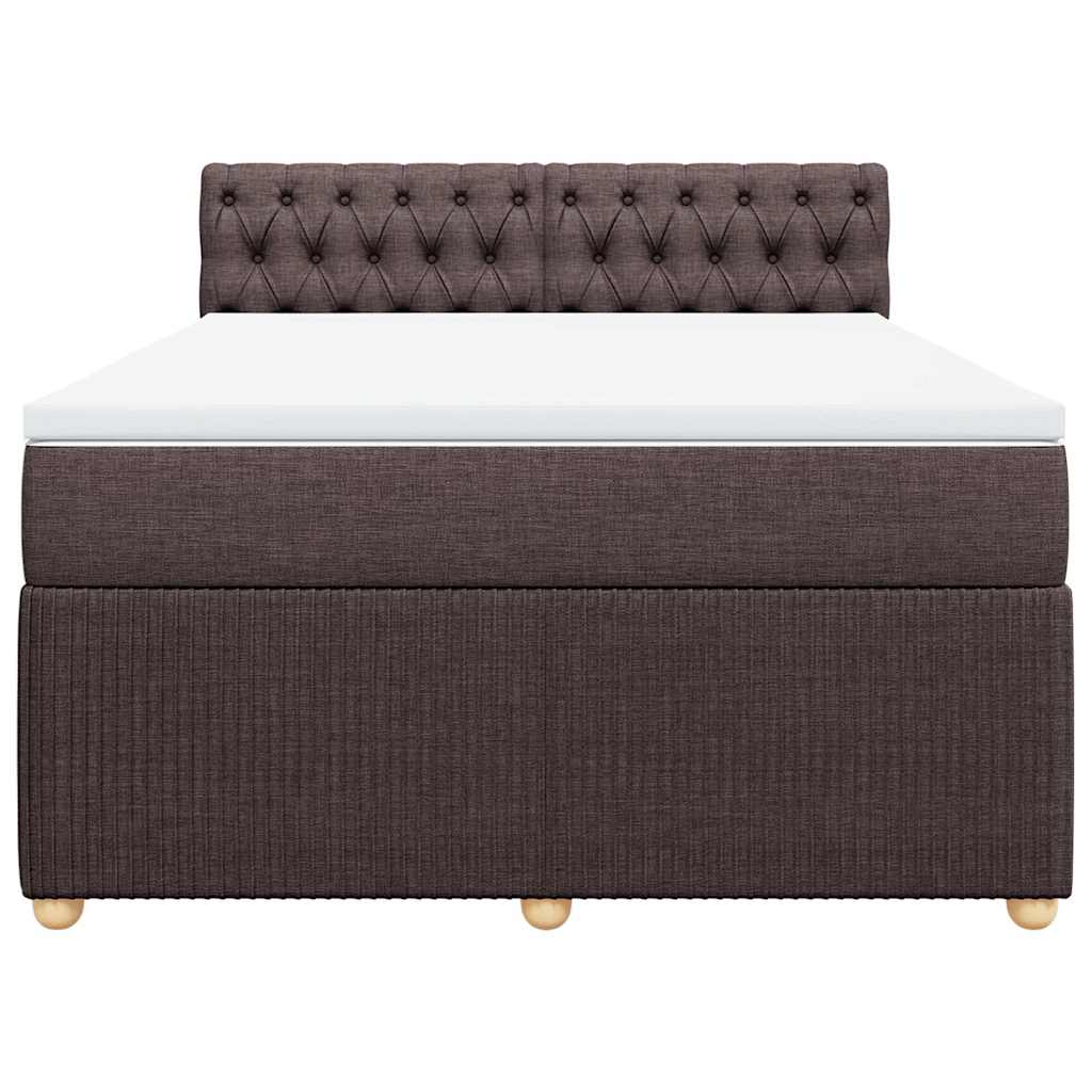 Boxspring met matras stof donkerbruin 140x190 cm is nu te koop bij PeponiXL, paradijselijk wonen!
