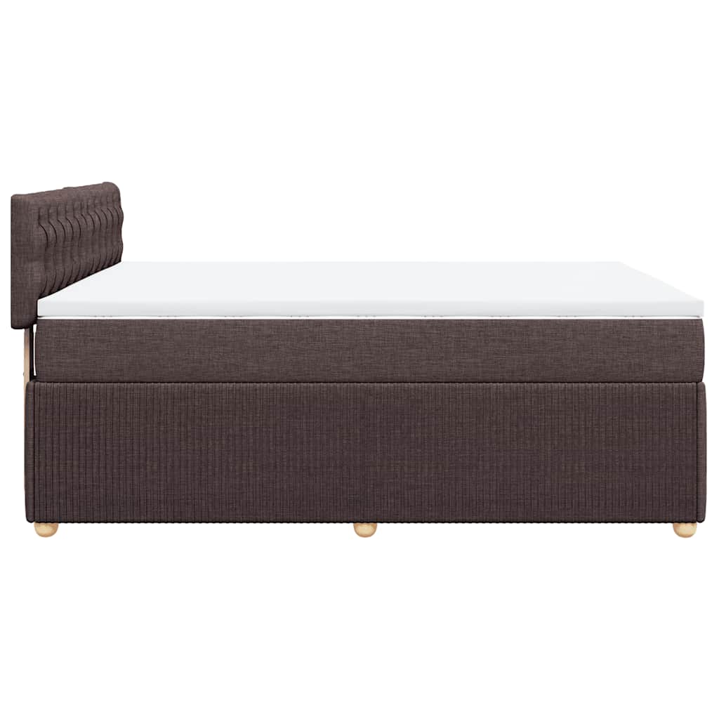 Boxspring met matras stof donkerbruin 140x190 cm is nu te koop bij PeponiXL, paradijselijk wonen!