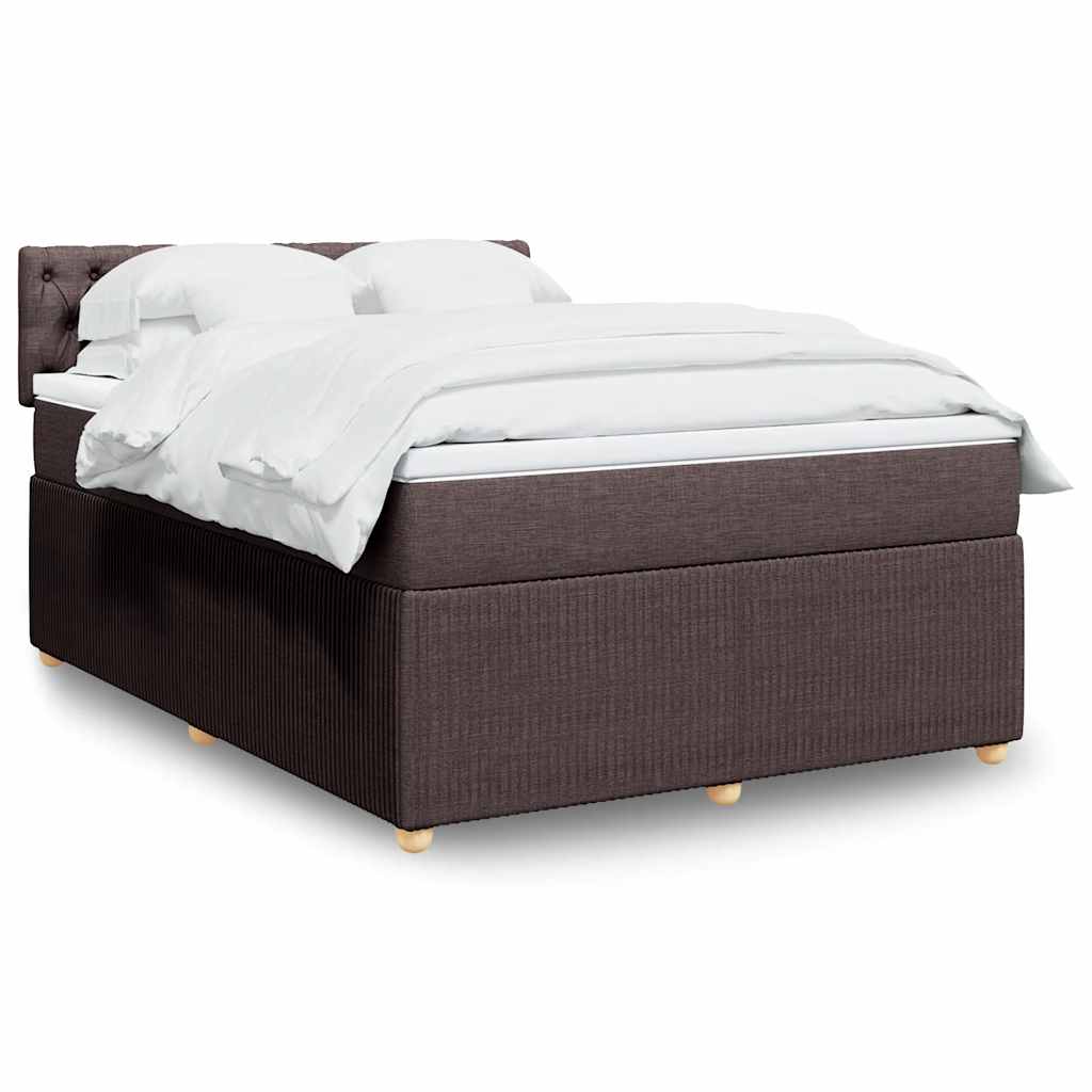 Boxspring met matras stof donkerbruin 140x190 cm is nu te koop bij PeponiXL, paradijselijk wonen!