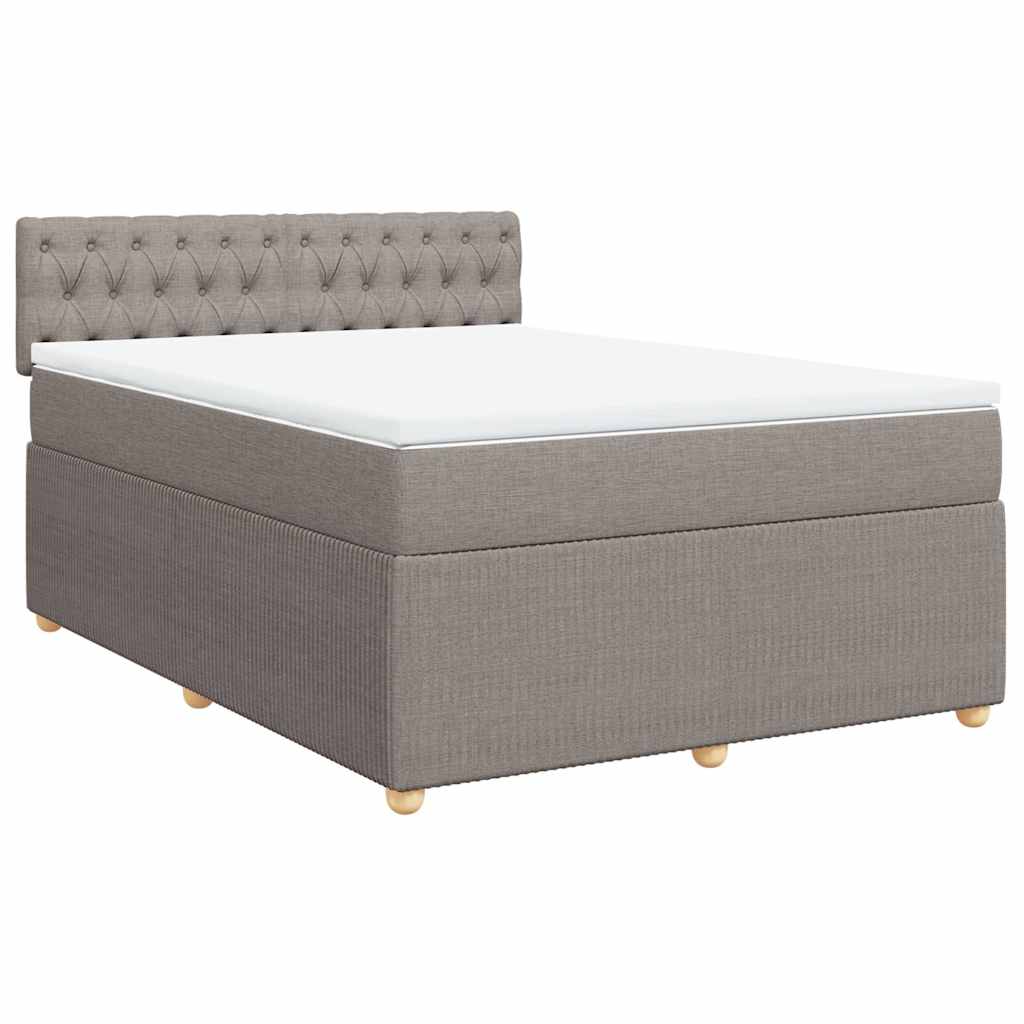 Boxspring met matras stof taupe 140x190 cm is nu te koop bij PeponiXL, paradijselijk wonen!