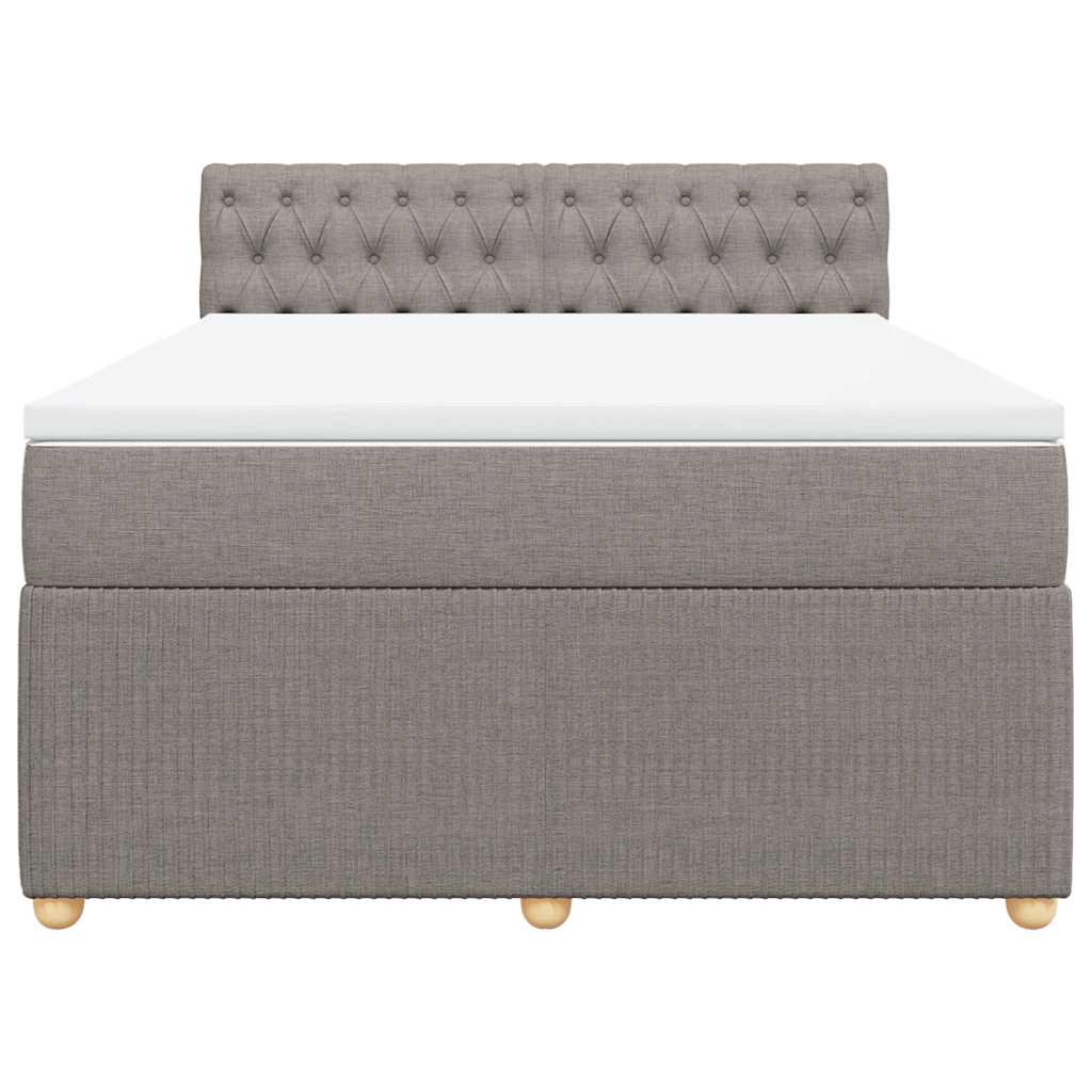 Boxspring met matras stof taupe 140x190 cm is nu te koop bij PeponiXL, paradijselijk wonen!