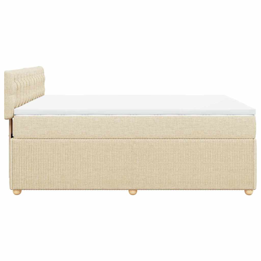 Boxspring met matras stof crèmekleurig 140x190 cm is nu te koop bij PeponiXL, paradijselijk wonen!