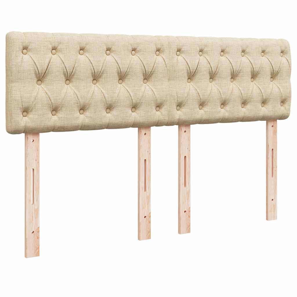 Boxspring met matras stof crèmekleurig 140x190 cm is nu te koop bij PeponiXL, paradijselijk wonen!