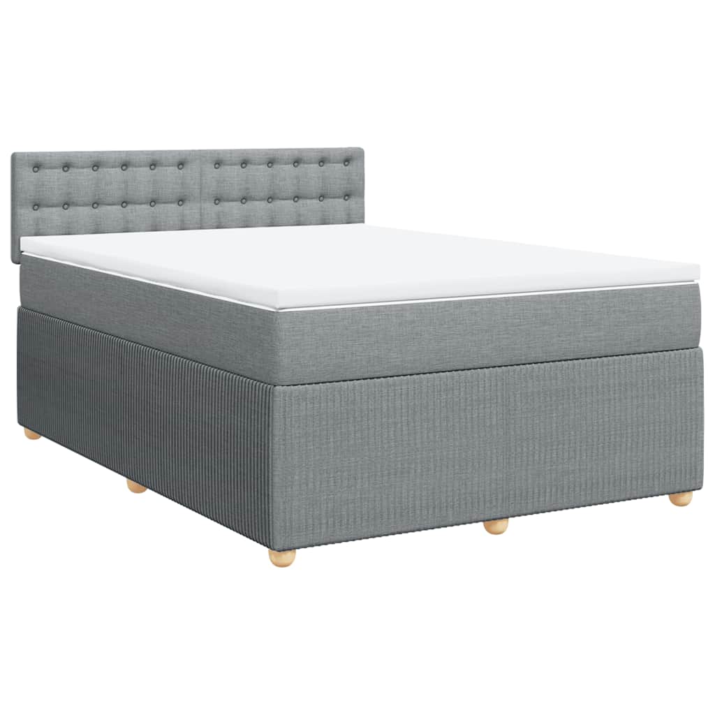 Boxspring met matras stof lichtgrijs 140x190 cm is nu te koop bij PeponiXL, paradijselijk wonen!