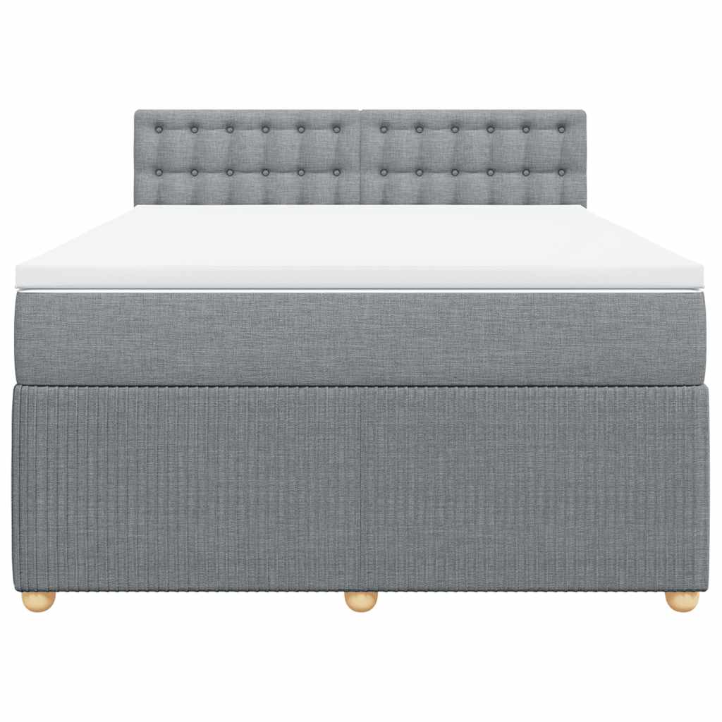 Boxspring met matras stof lichtgrijs 140x190 cm is nu te koop bij PeponiXL, paradijselijk wonen!