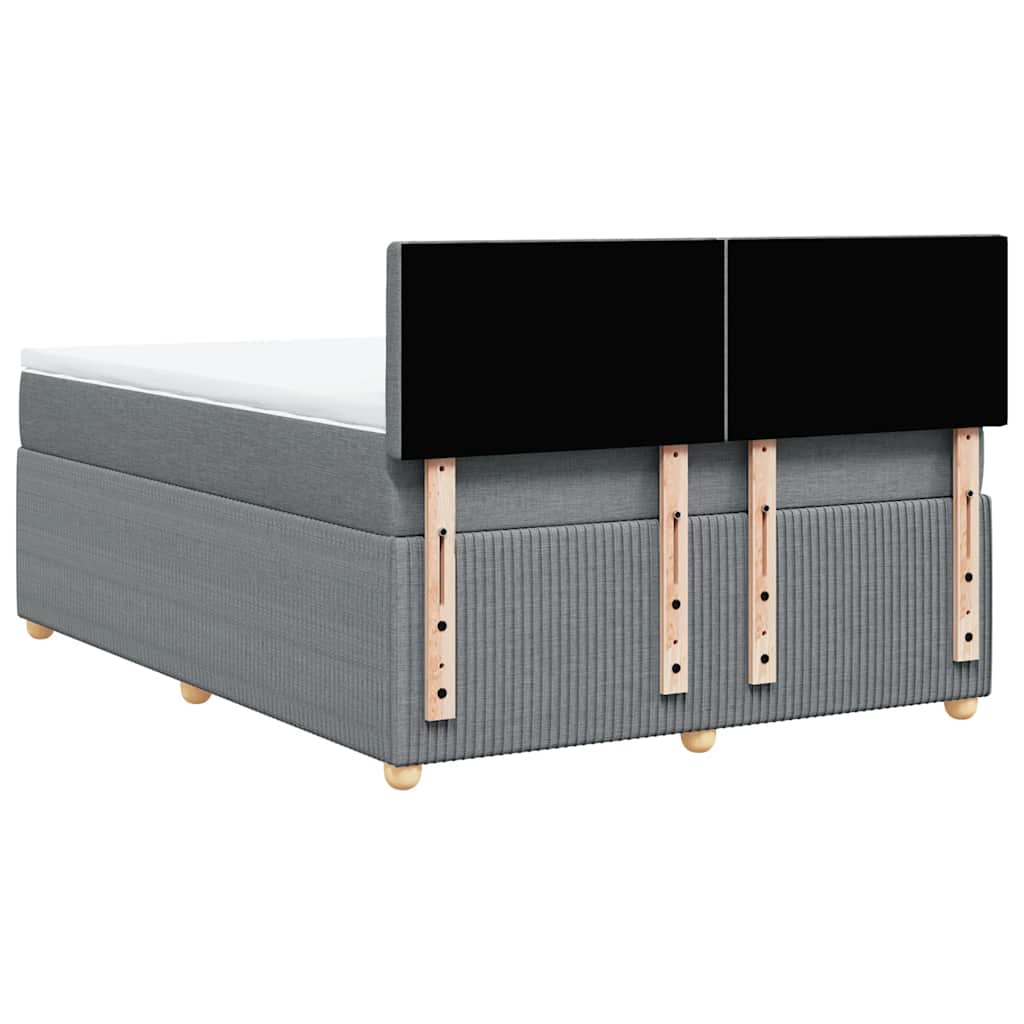 Boxspring met matras stof lichtgrijs 140x190 cm is nu te koop bij PeponiXL, paradijselijk wonen!