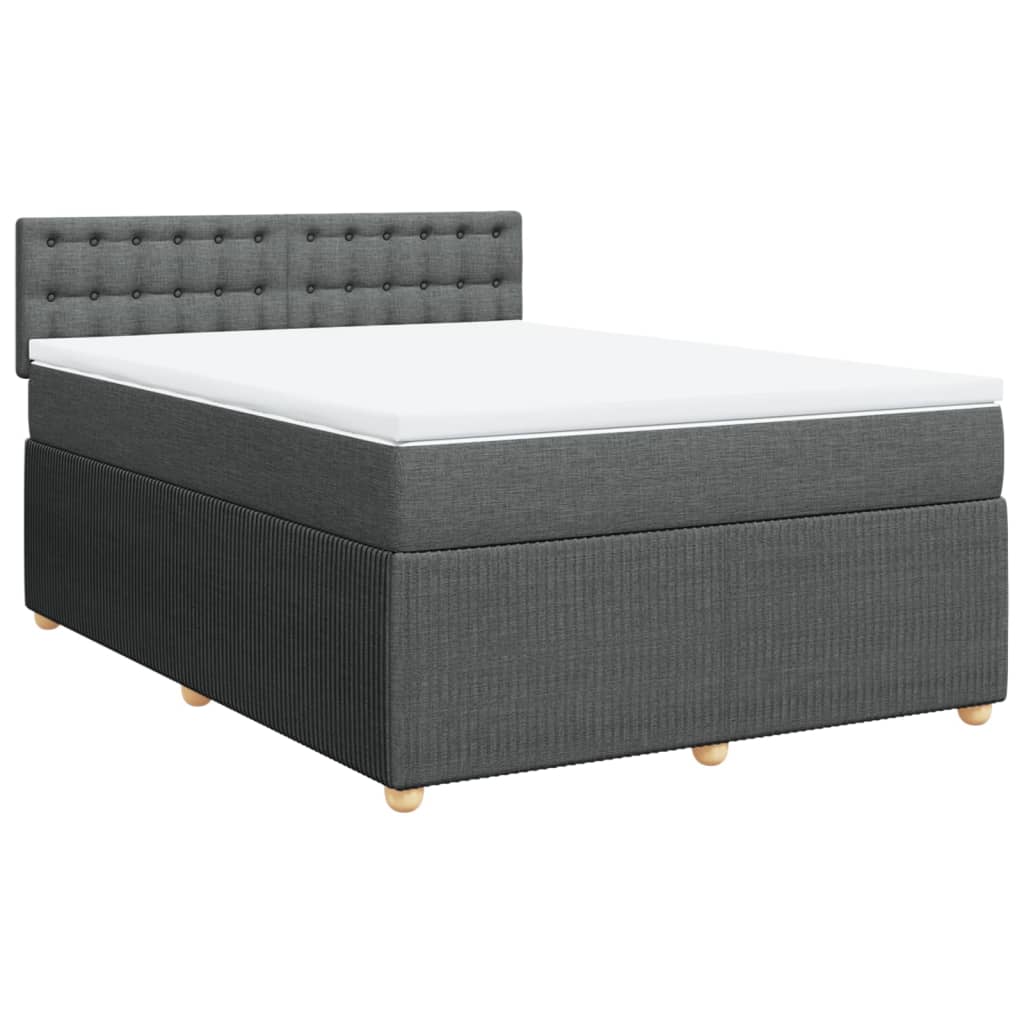Boxspring met matras stof donkergrijs 140x190 cm is nu te koop bij PeponiXL, paradijselijk wonen!