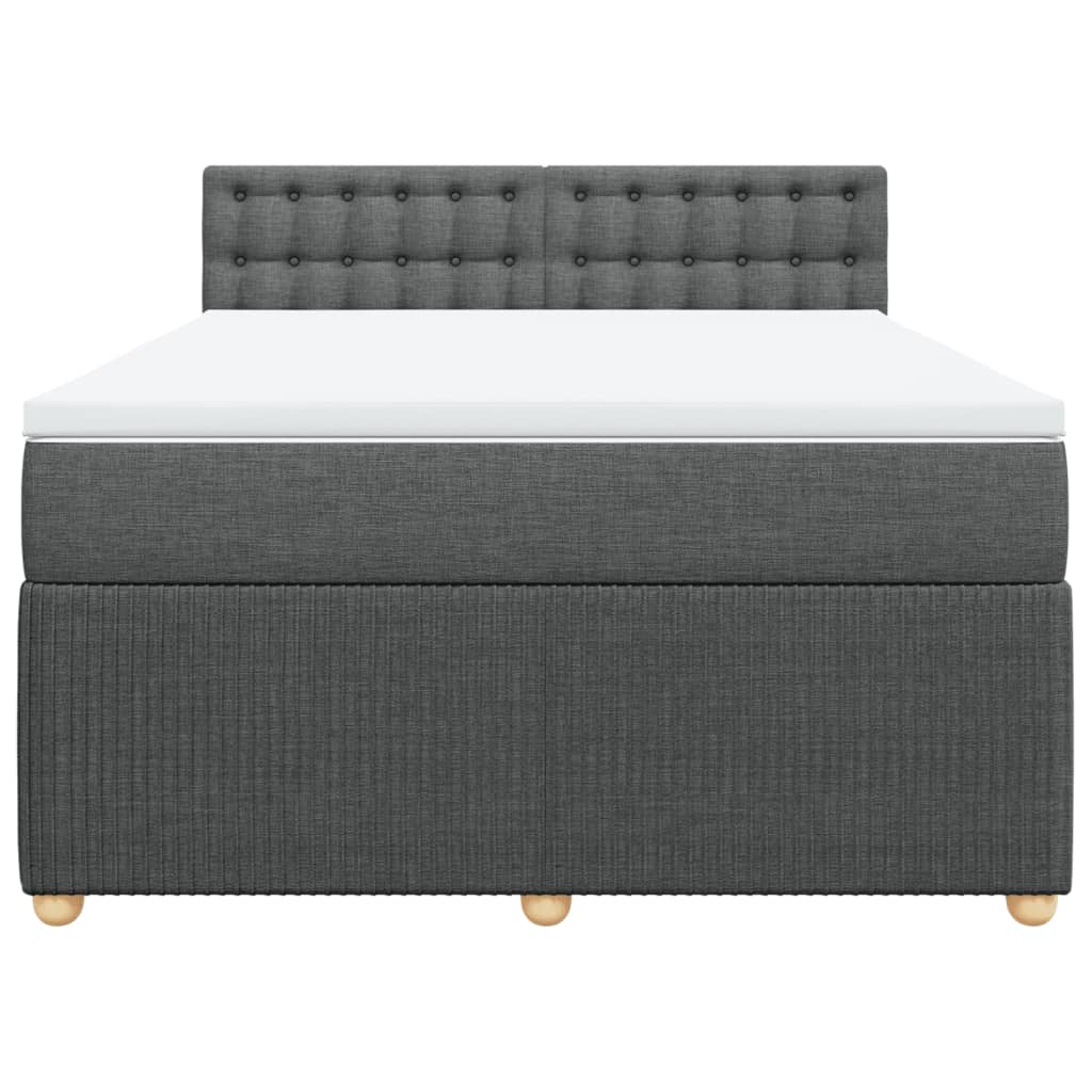 Boxspring met matras stof donkergrijs 140x190 cm is nu te koop bij PeponiXL, paradijselijk wonen!