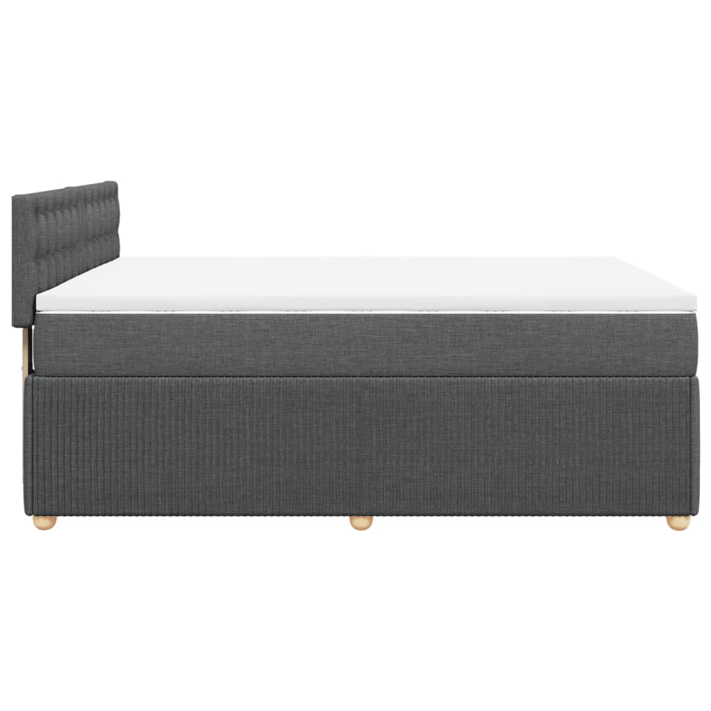 Boxspring met matras stof donkergrijs 140x190 cm is nu te koop bij PeponiXL, paradijselijk wonen!