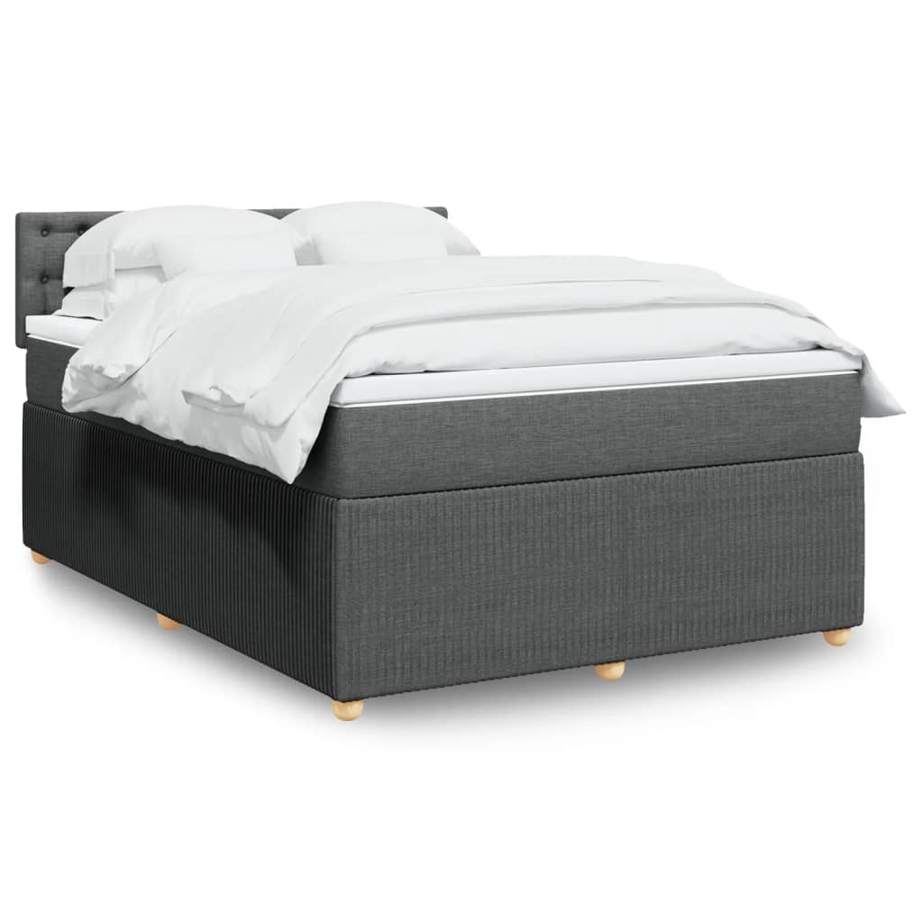 Boxspring met matras stof donkergrijs 140x190 cm is nu te koop bij PeponiXL, paradijselijk wonen!