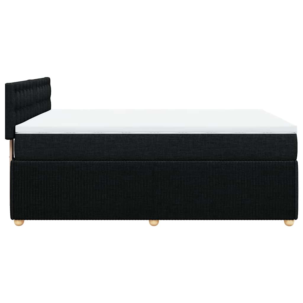 Boxspring met matras stof zwart 140x190 cm is nu te koop bij PeponiXL, paradijselijk wonen!