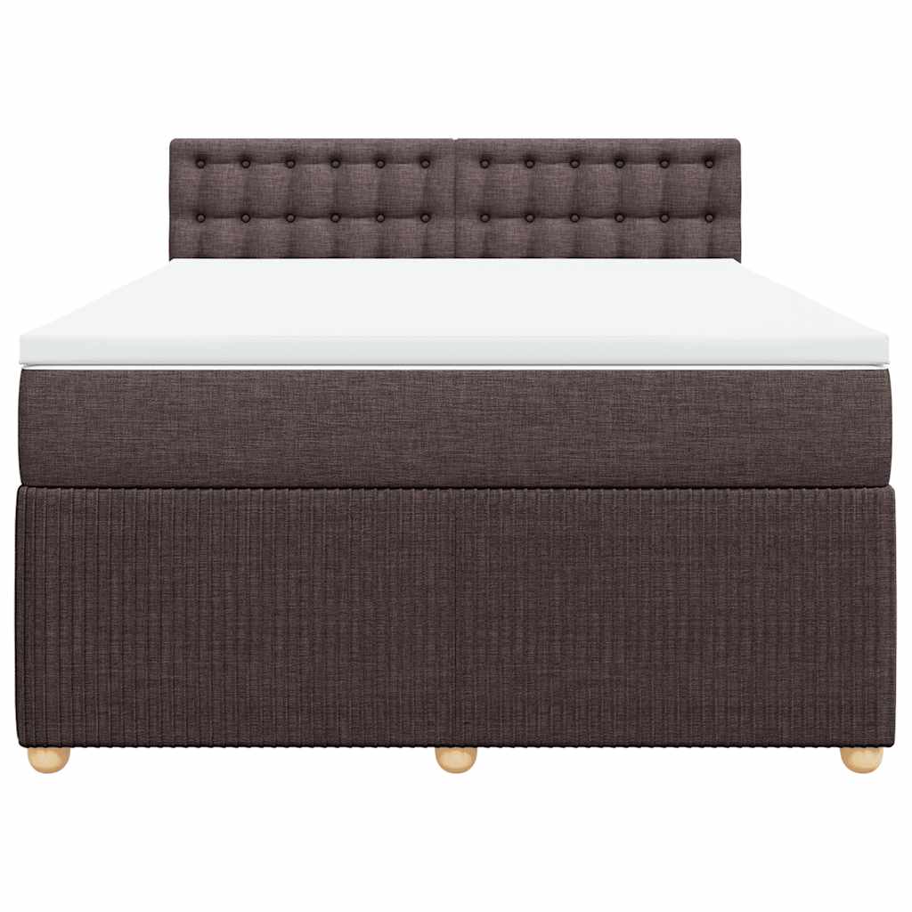 Boxspring met matras stof donkerbruin 140x190 cm is nu te koop bij PeponiXL, paradijselijk wonen!