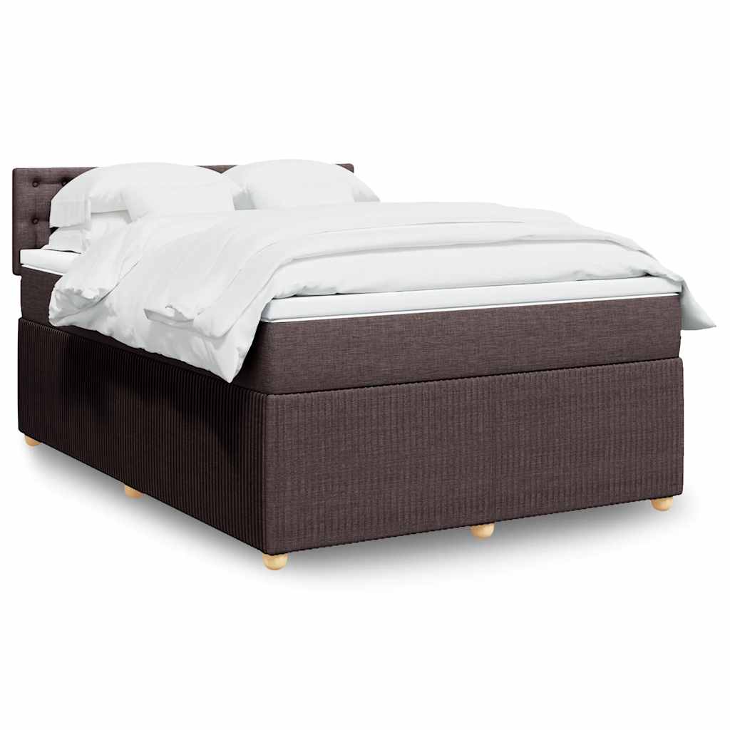 Boxspring met matras stof donkerbruin 140x190 cm is nu te koop bij PeponiXL, paradijselijk wonen!
