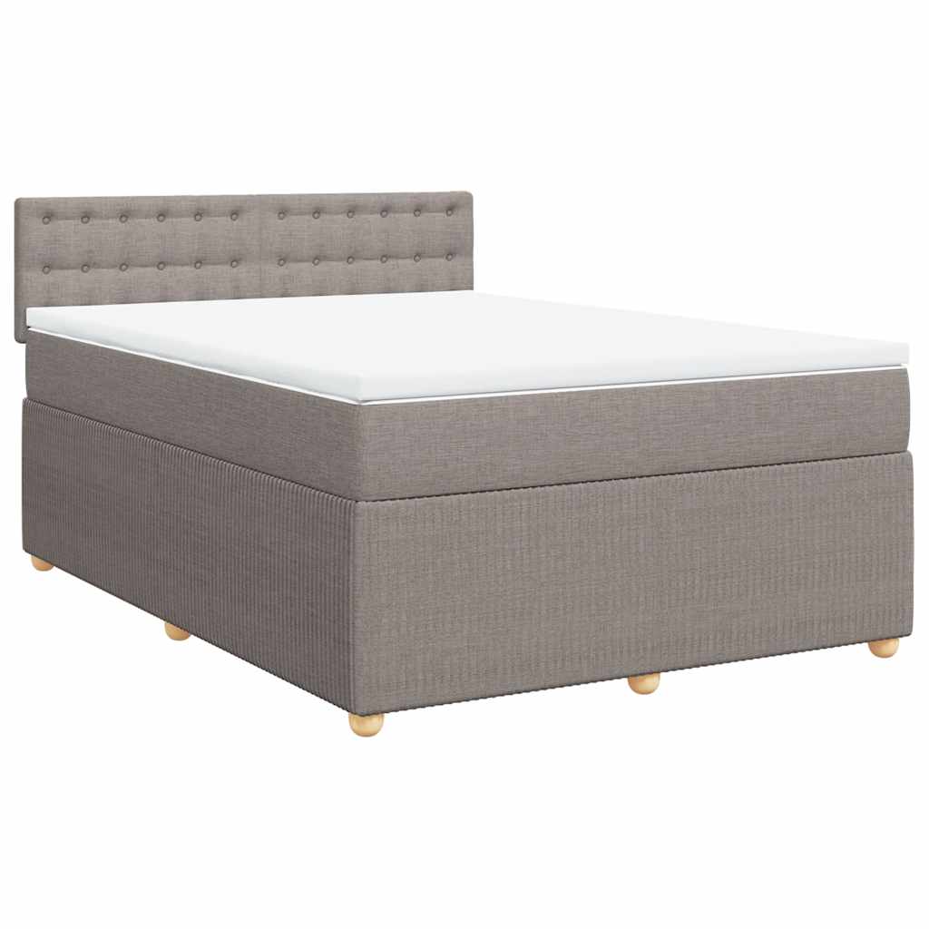 Boxspring met matras stof taupe 140x190 cm is nu te koop bij PeponiXL, paradijselijk wonen!