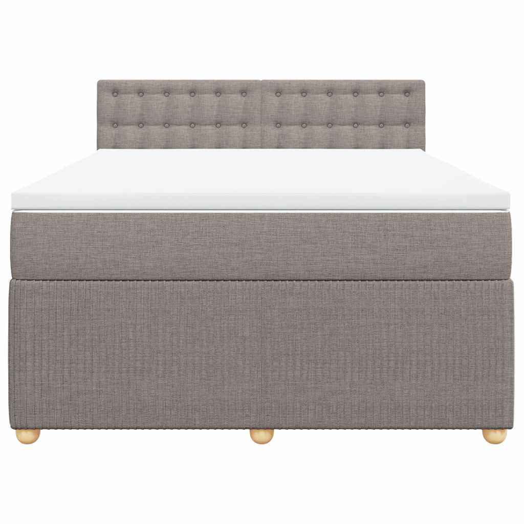 Boxspring met matras stof taupe 140x190 cm is nu te koop bij PeponiXL, paradijselijk wonen!